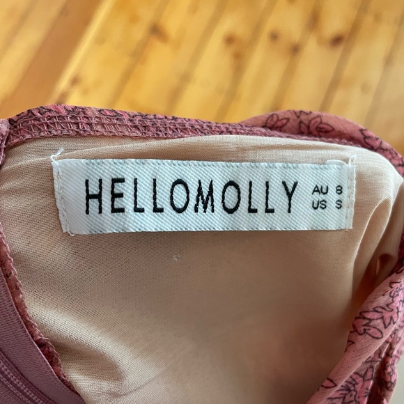 Hello Molly Floral print size small long sleeve dress - Picture 3 of 3